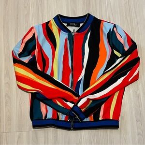 Akira Colorful Striped Bomber Jacket Medium